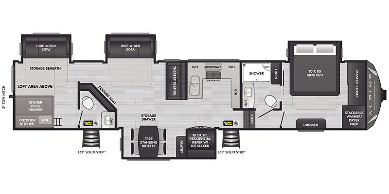 floorplan image of 2026 KEYSTONE RV ALPINE AVALANCHE EDITION 380 LT